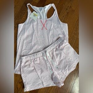 Calvin Klein Coral Polka Dot Pajama Set